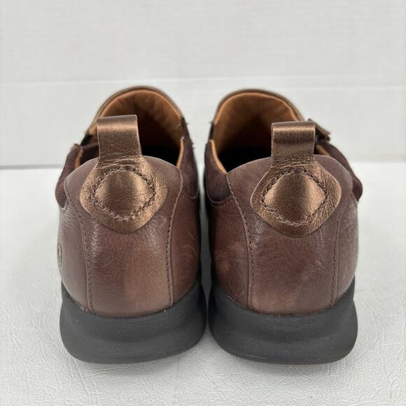 Clarks Loafer Shoe Size 8 Brown Copper Leather Side Zip Slip On Comfort - Picture 9 of 10